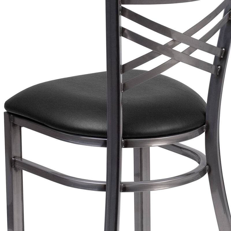 Steel X-back Restaurant Chair - 16.5"W x 17"D x 32.25"H