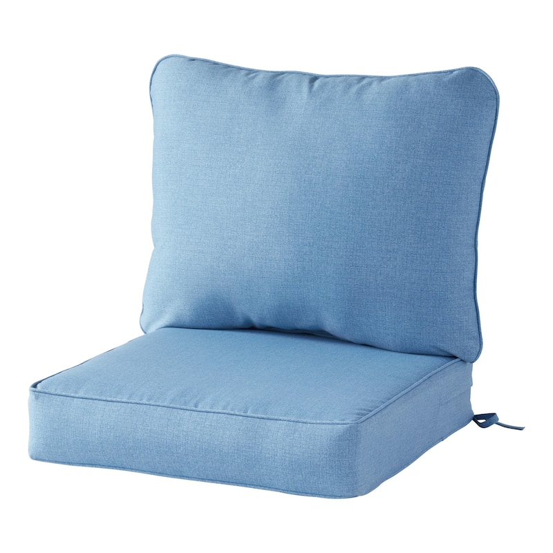 Outdoor 2-Piece Premium Deep Seat Cushion Set (Cushions Only) - Denim