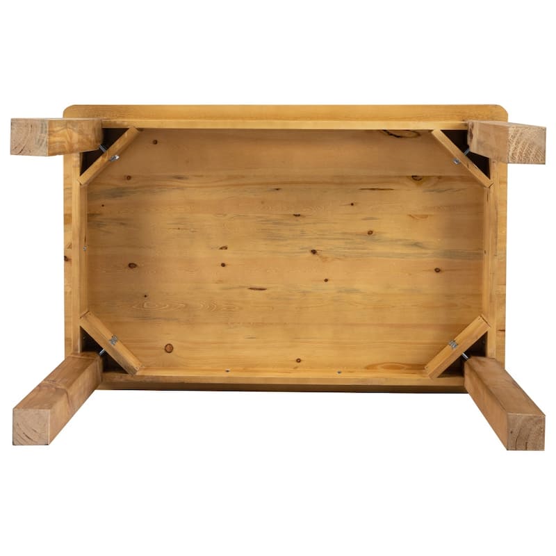 Rectangular Antique Rustic Solid Pine Farm Dining Table