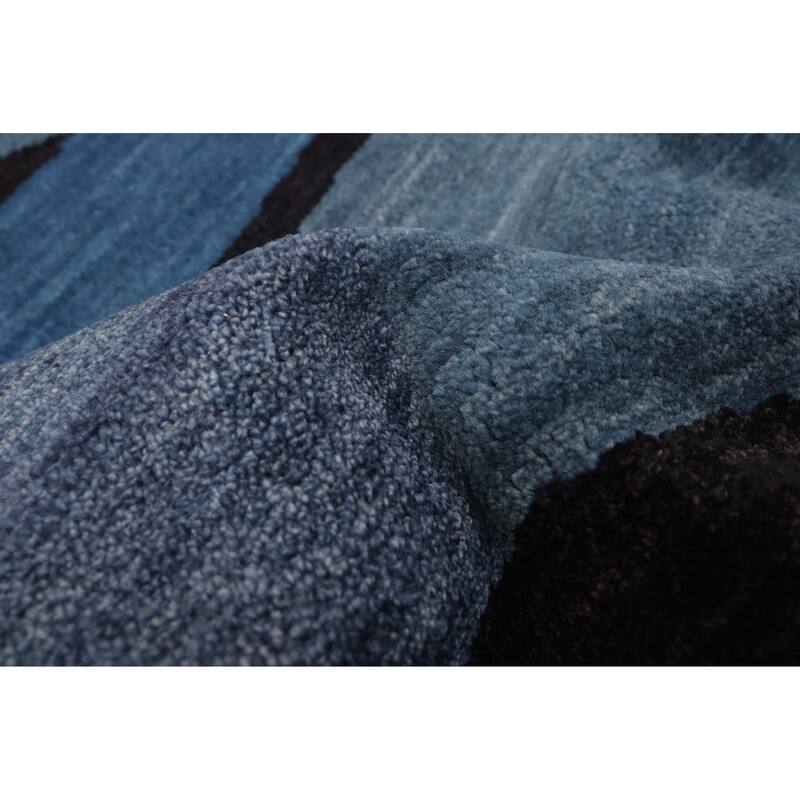 ECARPETGALLERY Hand-knotted Peshawar Ziegler Blue Wool Rug - 4'10 x 6'7