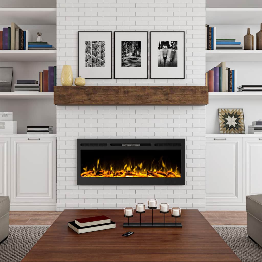 Hastings Home 50-Inch Electric Fireplace-Hang/Recessed