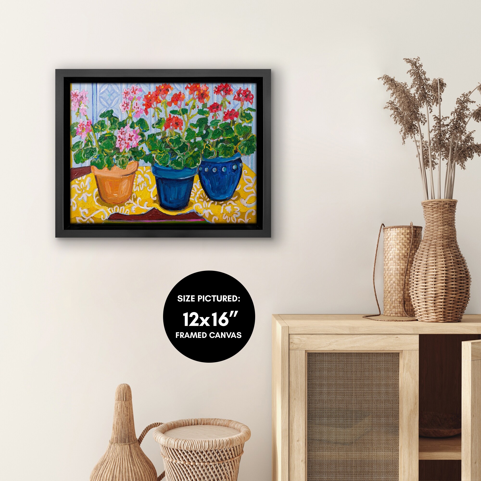 Americanflat - Flowers In Pots by Mandy Buchanan Floating Canvas