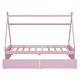 preview thumbnail 14 of 22, Twin Size House Platform Bed with Two Drawers