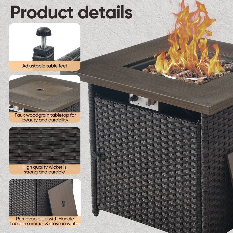 Gymojoy Outdoor Fire Pit Conversation Set, Patio Furniture with Cushions
