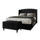 CraftPorch 2 Piece Bedroom Set in Luxurious Velvet Wingback Panel Upholstered Bed