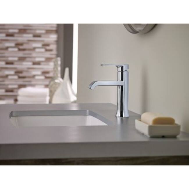 Moen Genta 1.2 GPM Single Hole Bathroom Faucet with Pop-Up Drain
