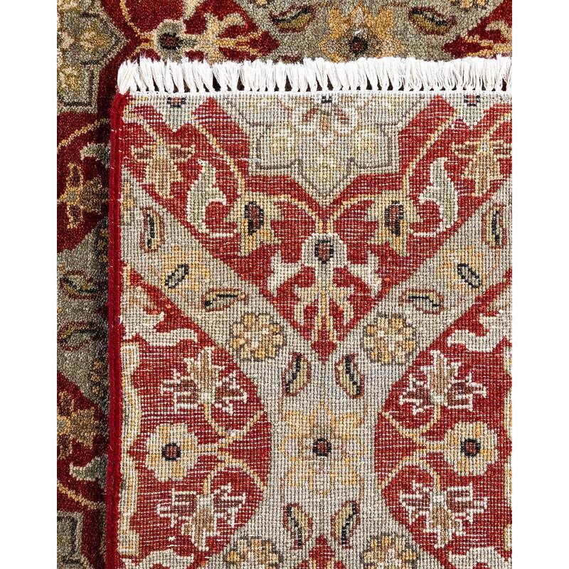 Ikat One-of-a-Kind Hand-Knotted Area Rug - Red, 6' 8" x 9' 8" - 6' 8" x 9' 8"