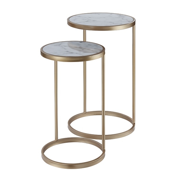Silver Orchid Hasmik Faux Marble Nesting End Tables. Opens flyout.