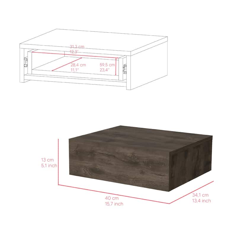 Nightstand Isola,Bedroom,Dark Brown，for Living Room,and Dining Room