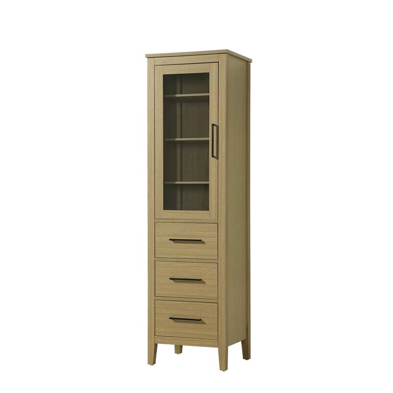 Laura 16-28 Inch Bath Storage Glass Cabinet