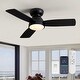 preview thumbnail 4 of 28, 32" Smart Gold & White Flush Mount Dimmable Ceiling Fan - 32'' Black