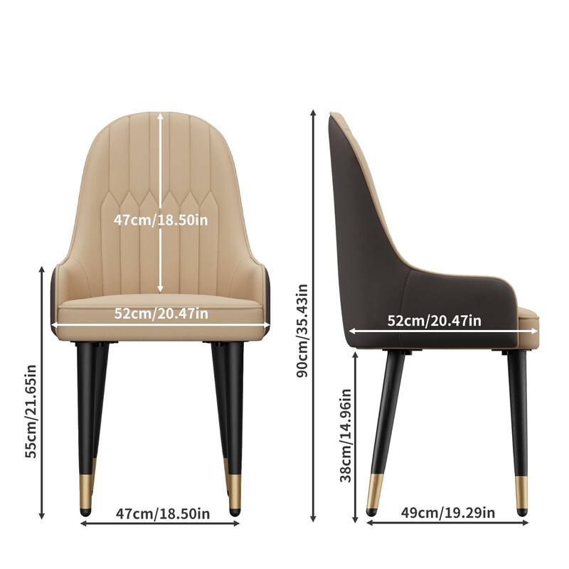 Microfiber Silicone Leather Upholstered Dining Chairs (Set of 2)