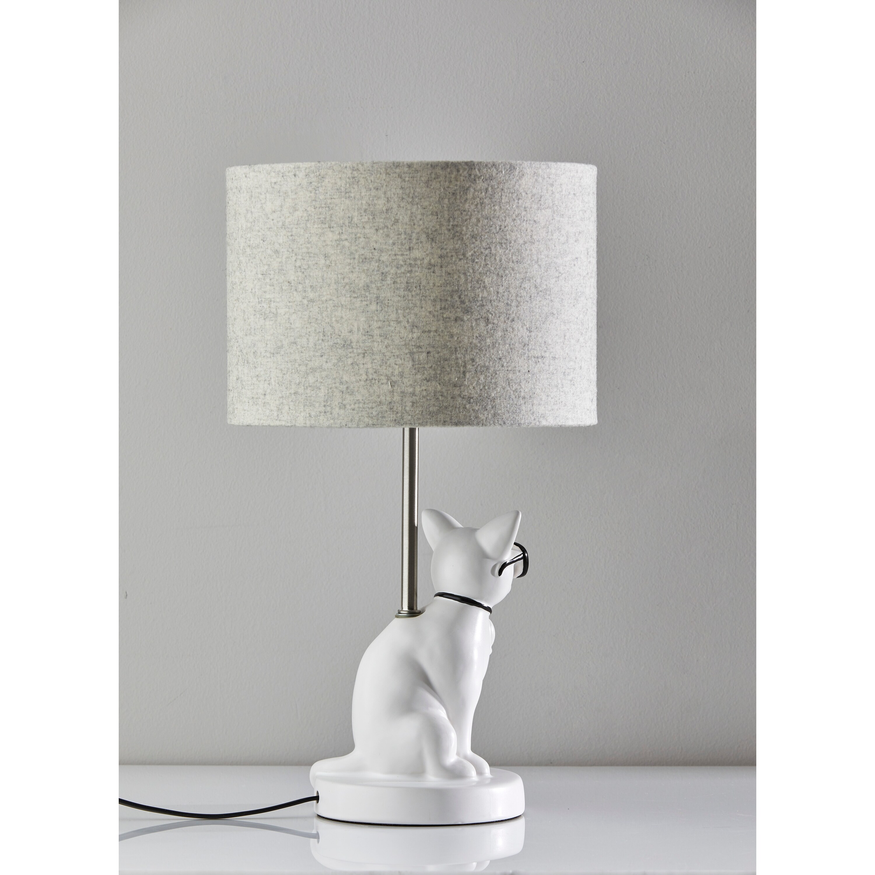 Adesso White Sunny Cat Table Lamp - On Sale - Bed Bath & Beyond
