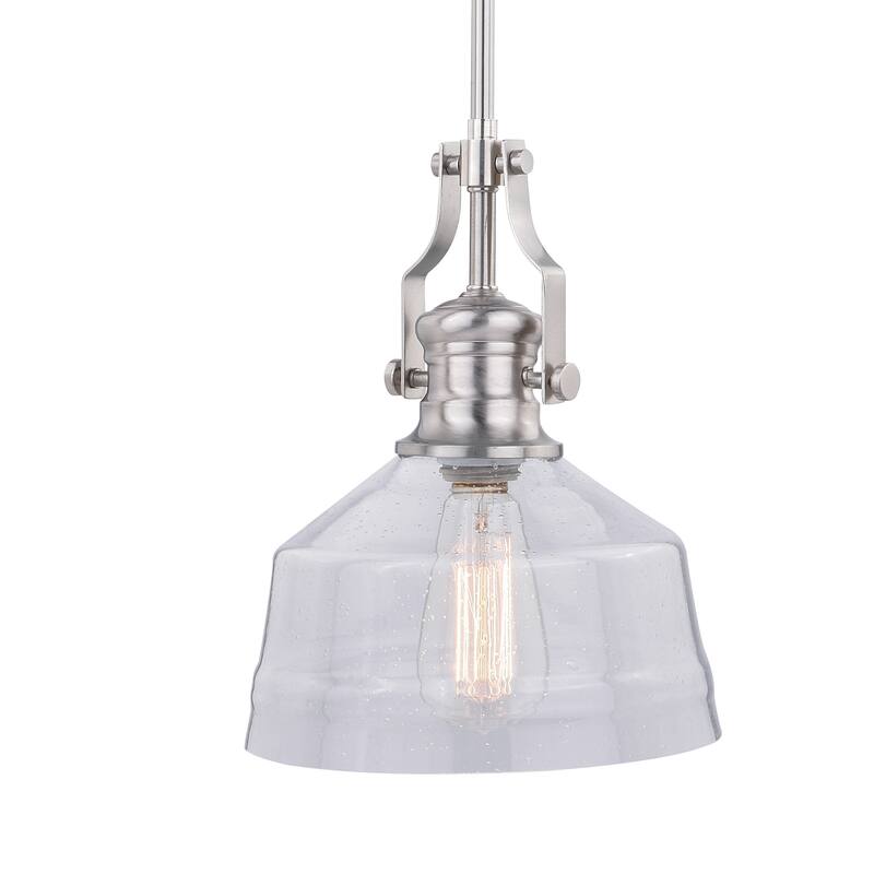 Beloit Farmhouse Kitchen Island Mini Pendant Ceiling Light Clear Seeded Glass