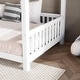 preview thumbnail 7 of 15, Twin Size Solid Wood House Bed with Guardrail, LED, and Roof for Kids