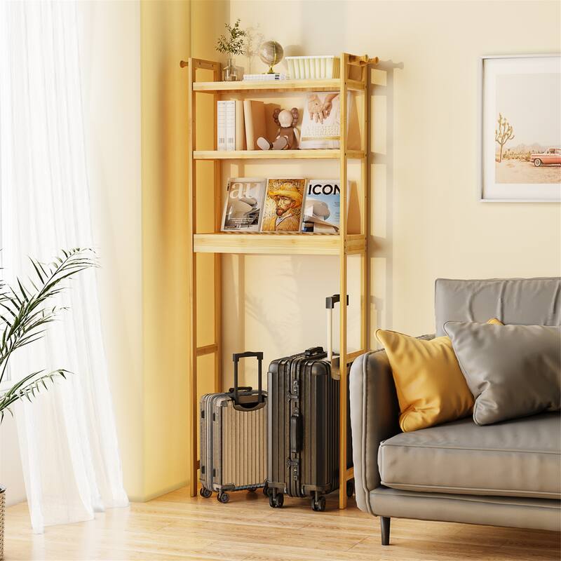 Over Toilet Shelf Space-saving Bamboo Bathroom Cabinet Rack Adjustable
