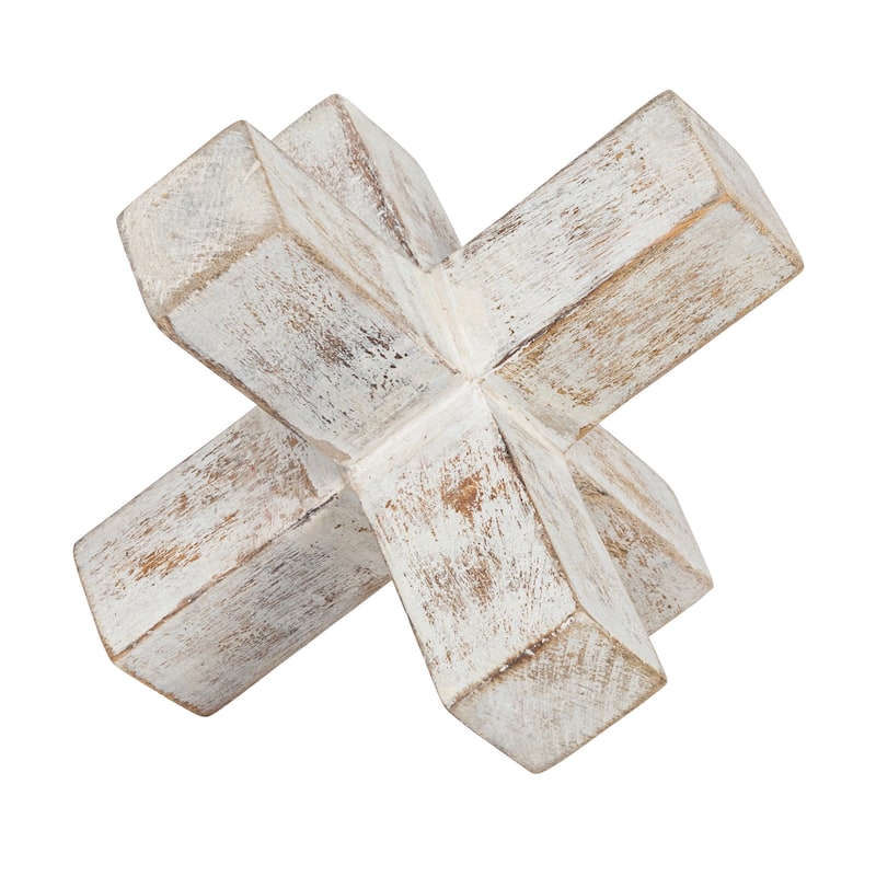 Decorative Mango Wood Jack Cross Design - 6.0"L x 6.0"W x 6.0"H