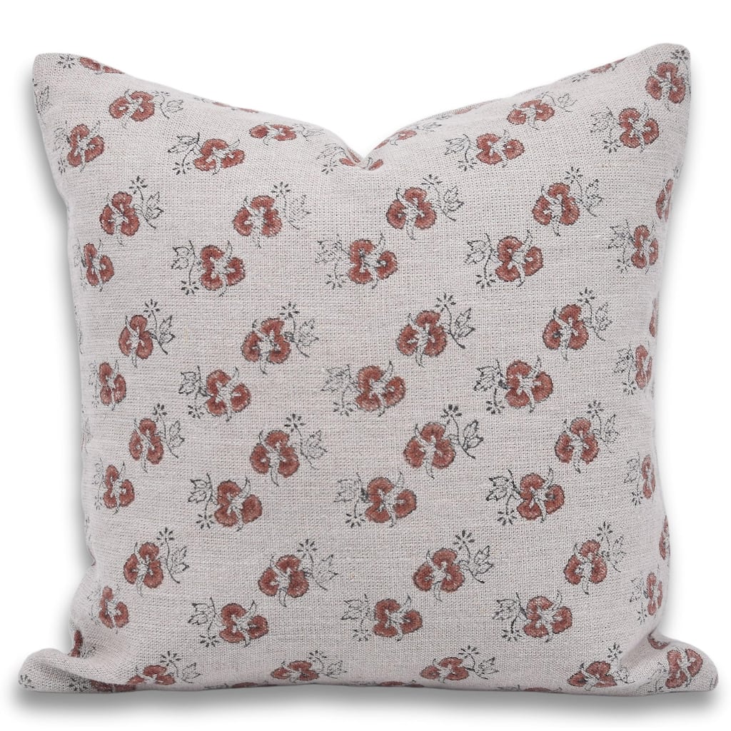 Fabdivine Linen Farmhouse Block print pillow Cover