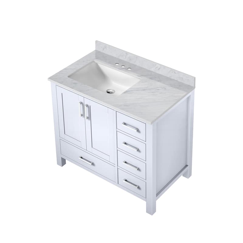 Lexora Jacques 36" Dark Grey Single Vanity - No Mirror, Left Version