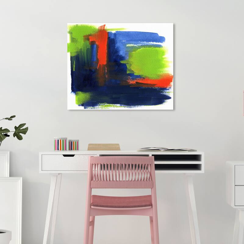 Wynwood Studio Canvas Abstract Citricos Blue and Modern & Contemporary Wall Art Canvas Print - 20 x 24