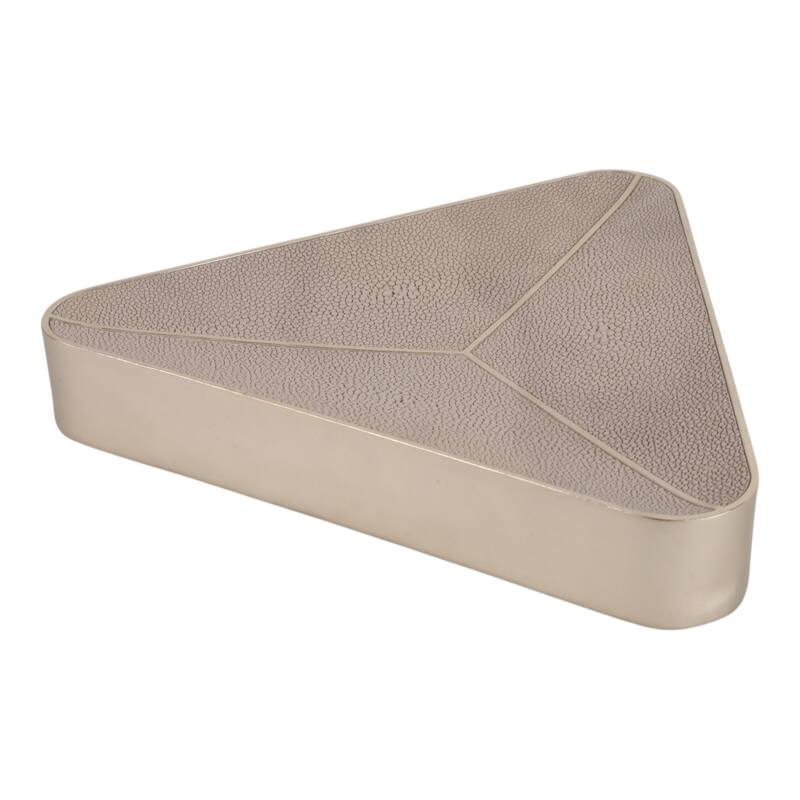 Resin Decorative Bowl Textured Triangular Geometric Accent - 13" Beige - 13.5" x 2" x 12"