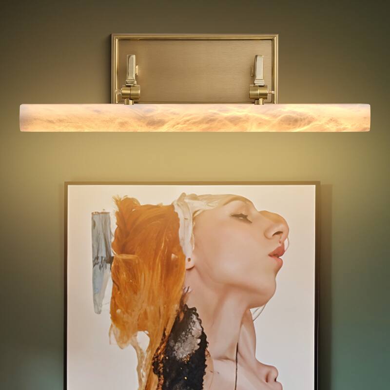 KAYLA 12/20-inch Marble Cylinder Vanity Light-Copper - 20in - Gold