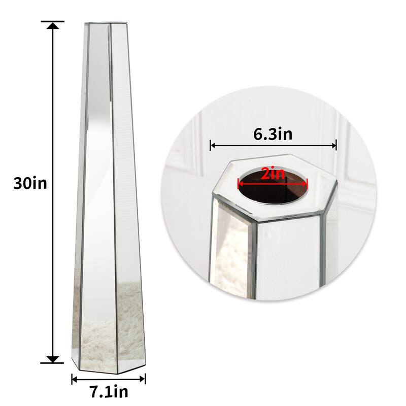Glam Tall Mirror Floor Vase Flower Vase