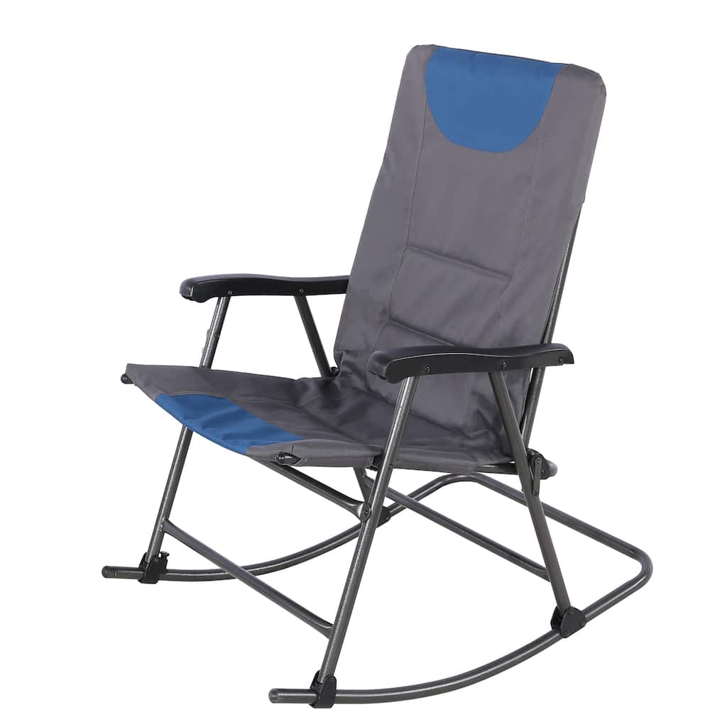 Oversized Folding Rocking Camping Chair with High Back and Armrests