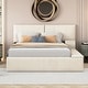 preview thumbnail 1 of 34, Upholstered Platform Bed with Lateral Storage Compartments and Thick Fabric,Velvet Beige - Queen