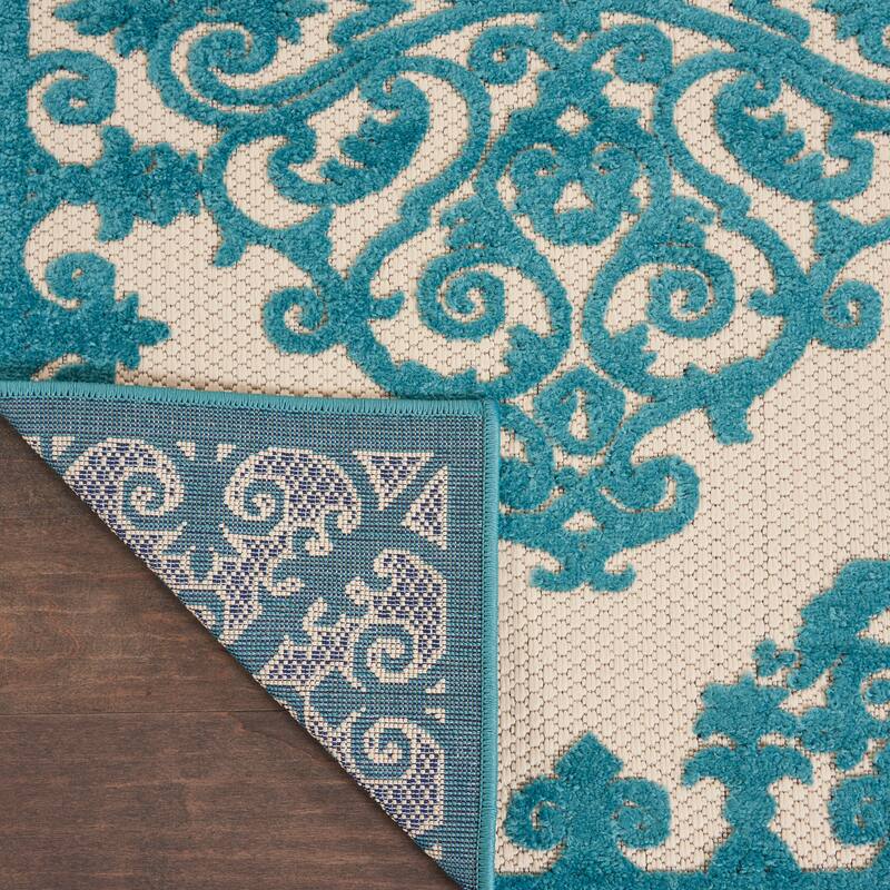Nourison Aloha Modern Medallion Scroll Indoor / Outdoor Area Rug
