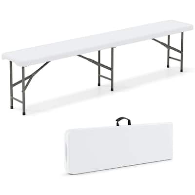 Costway 6 ft Plastic Folding Bench with 1320 LBS Capacity Handle & - See Details