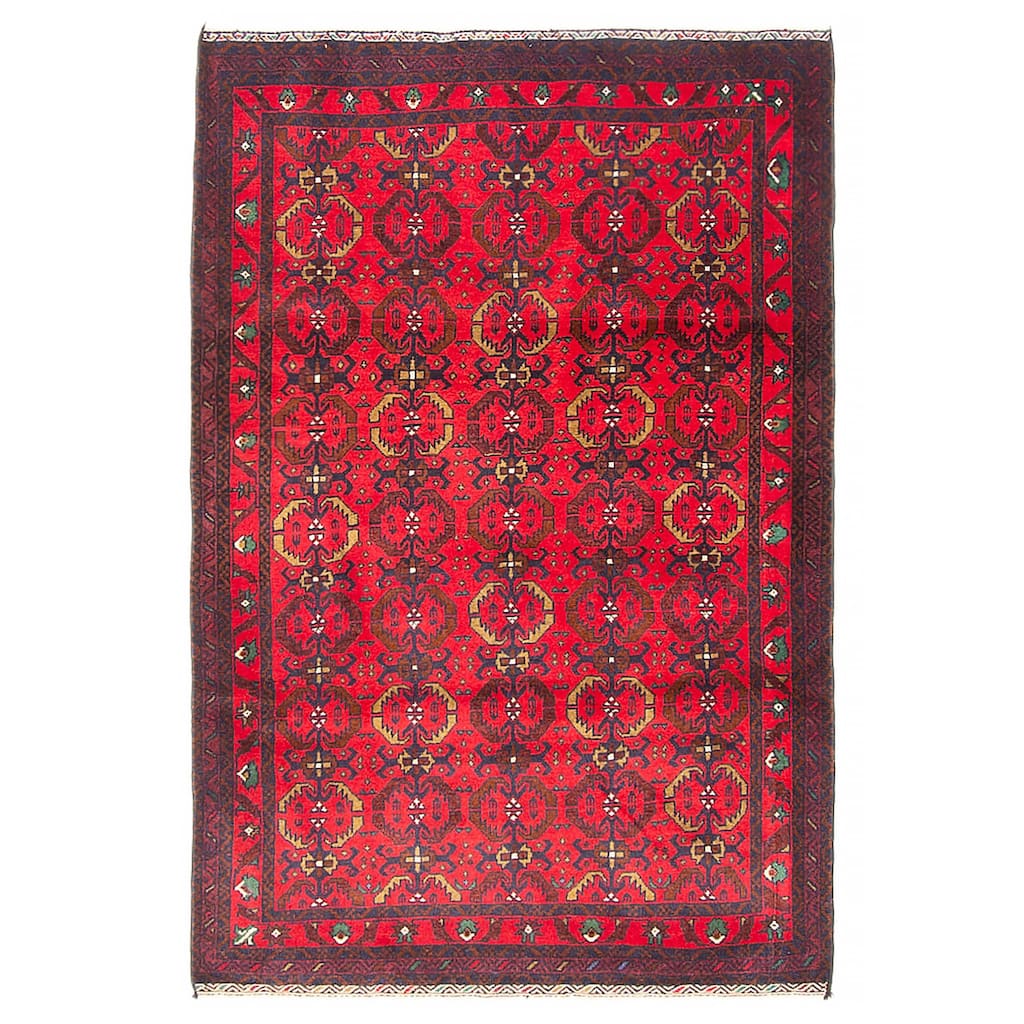 Teimani Red Rug 3'2" x 4'10" - 3'2 x 4'10