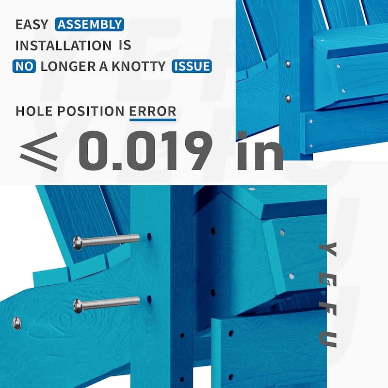 WINSOON All Weather HIPS Outdoor Plastic Adirondack Chairs Set of 2