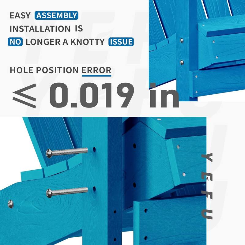 WINSOON All Weather HIPS Outdoor Plastic Adirondack Chairs Set of 4