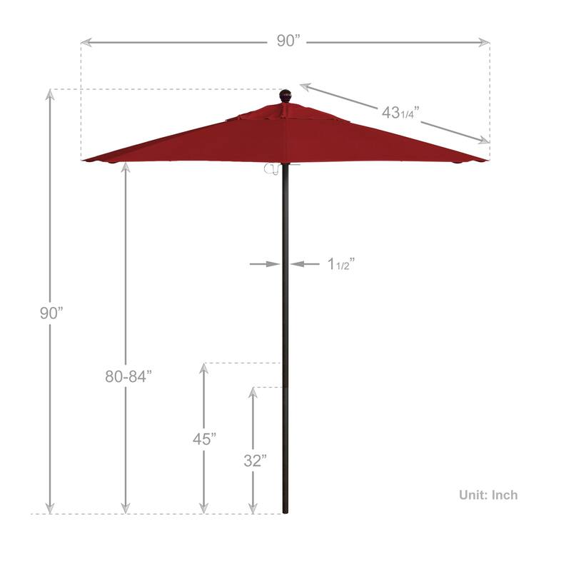 California Umbrella 7.5' Venture Series Patio Umbrella, Bronze Aluminum Pole Fiberglass Ribs Push Lift, Pacifica Pacific Blue