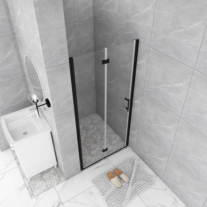 30/32/34/36 Bi-fold Semi-Frameless Shower Door with Clear Tempered Glass