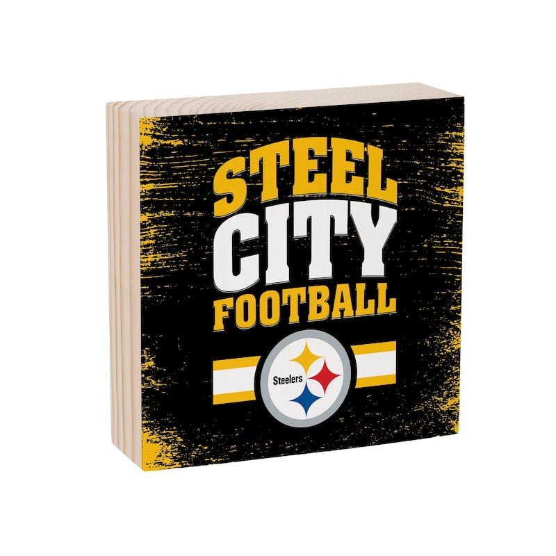 Pittsburgh Steelers Wooden Tabletop Mantel Shelf Sign