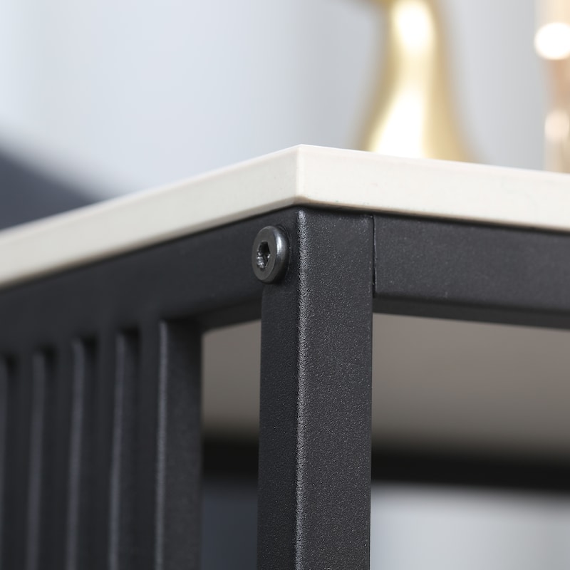 Industrial Style Sintered Stone Top Square Side Table