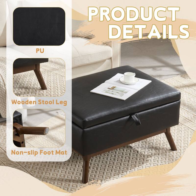 Versatile Mid-century Modern Storage Ottoman for Various Rooms