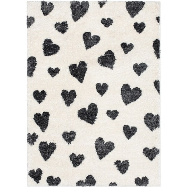 Well Woven Haven Hearts Kids Heart Shag Area Rug - Bed Bath
