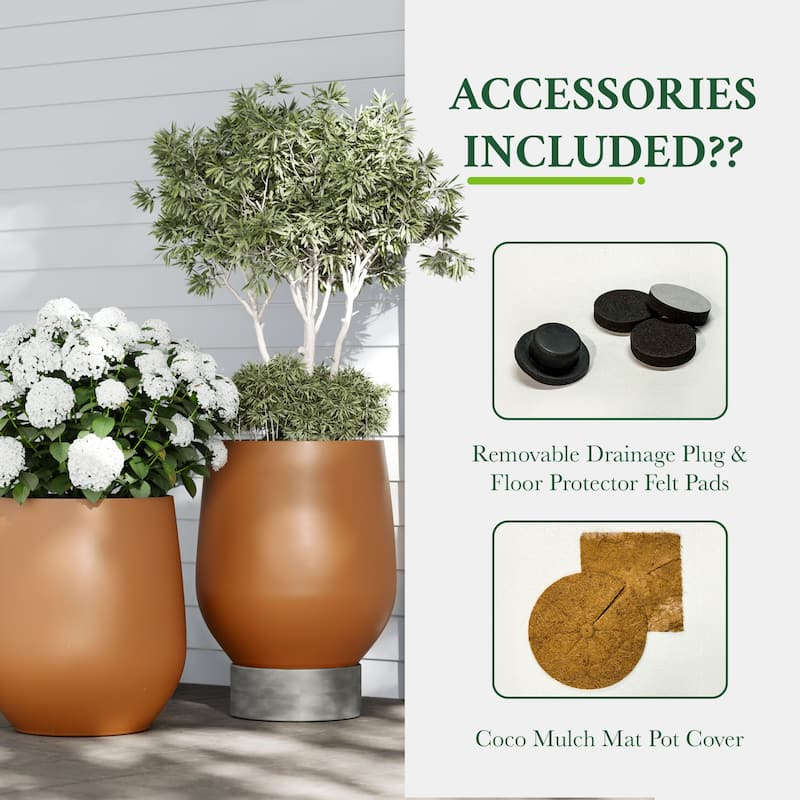 DTY Signature Mount Wilson 1-Piece Fiberstone Tapered Planter for Indoor/Outdoor, Black