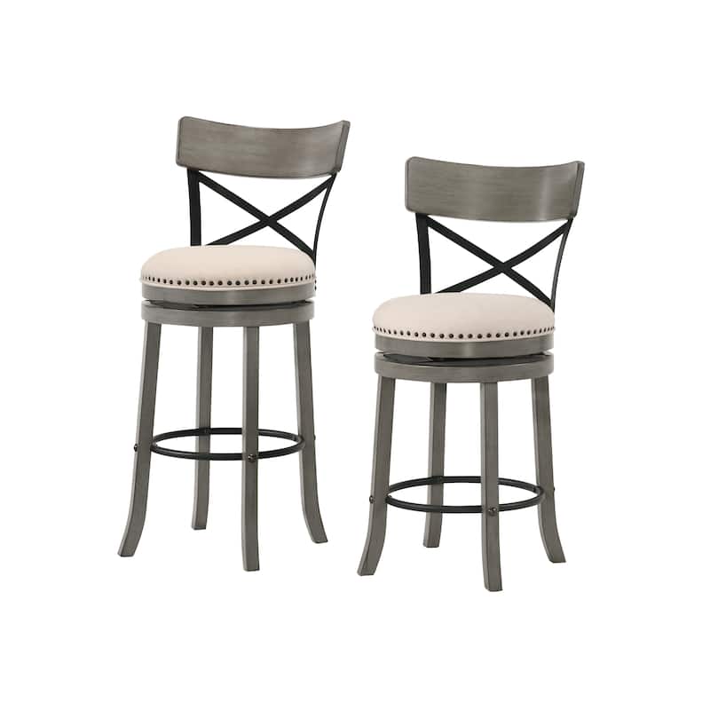 Heidi Modern Farmhouse Swivel Barstools (Set of 2) by Furniture of America