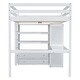 preview thumbnail 12 of 28, Full Size Loft Bed with Built-in Wardrobe and Storage Shelves, Solid Wood Loft Bedframe with Bulit-in Desk and 2 Storage Drawers
