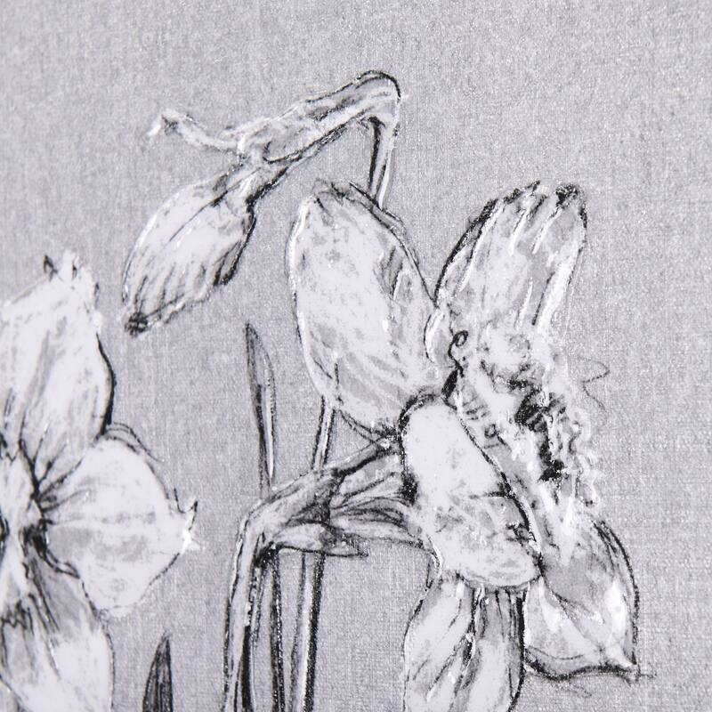 Botanical Sketches II (Grey) (21 x 35) Canvas Art Print