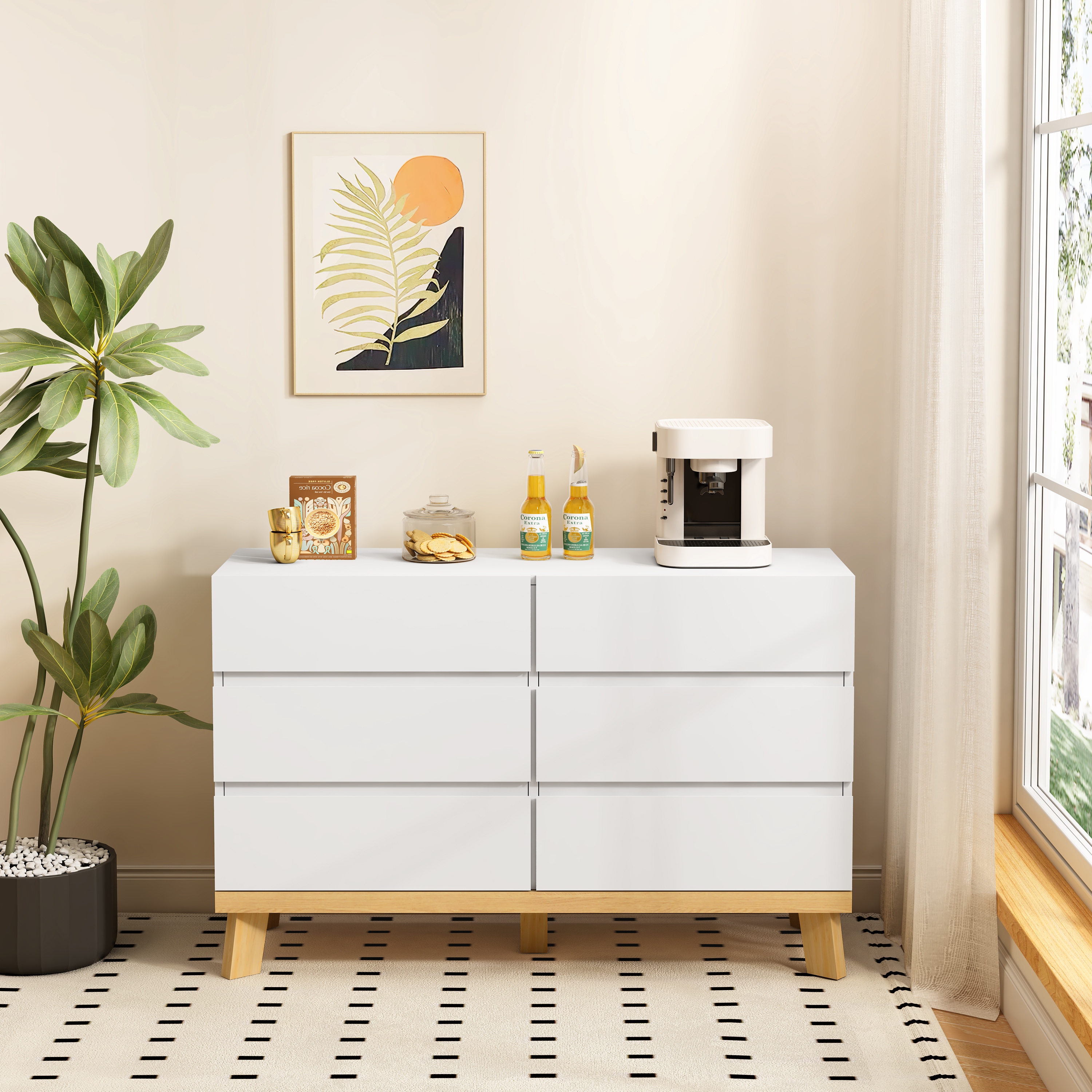 White dining shop room storage cabinet