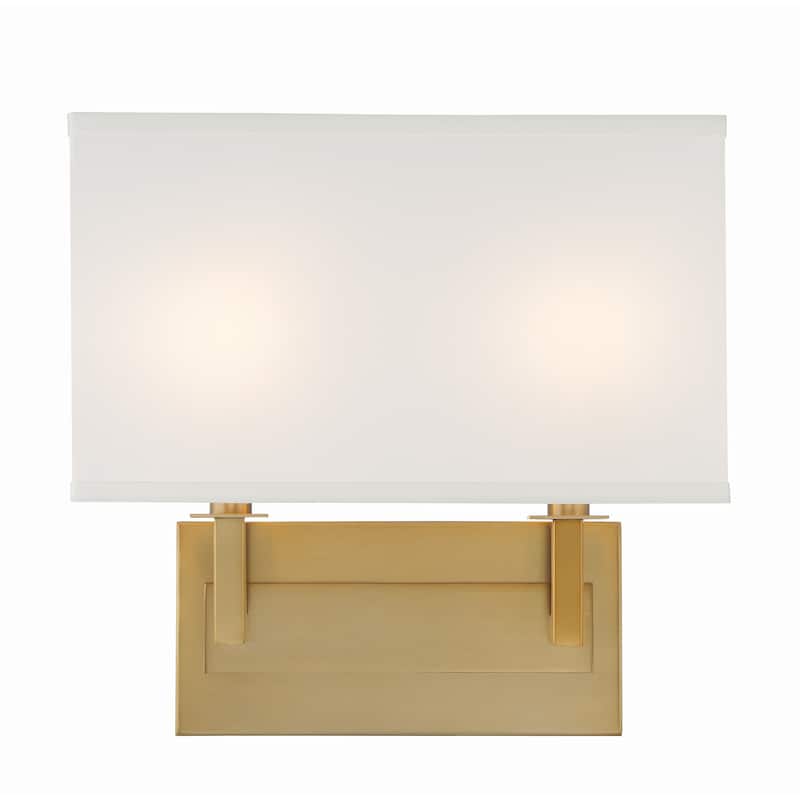 Durham 2 Light Vibrant Gold Sconce - 12.75"W x 12.25"H x 3.75"D