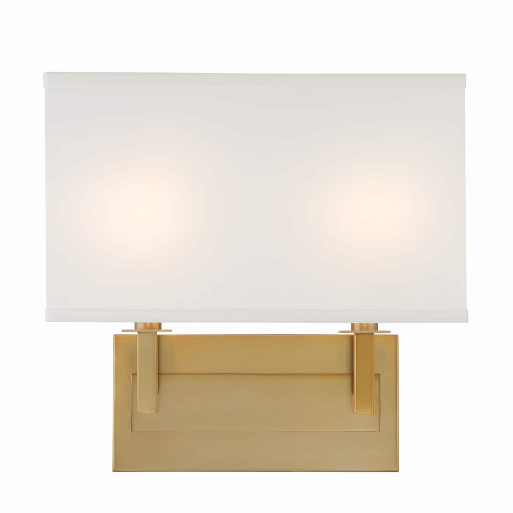 Durham 2 Light Vibrant Gold Sconce - 12.75"W x 12.25"H x 3.75"D