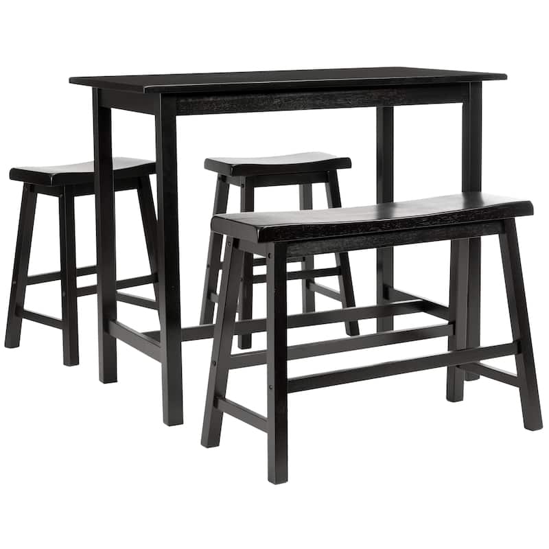 SAFAVIEH Phil 4-Piece Counter-Height Bench And Stool Pub Set - 24Wx44Dx36H - Espresso