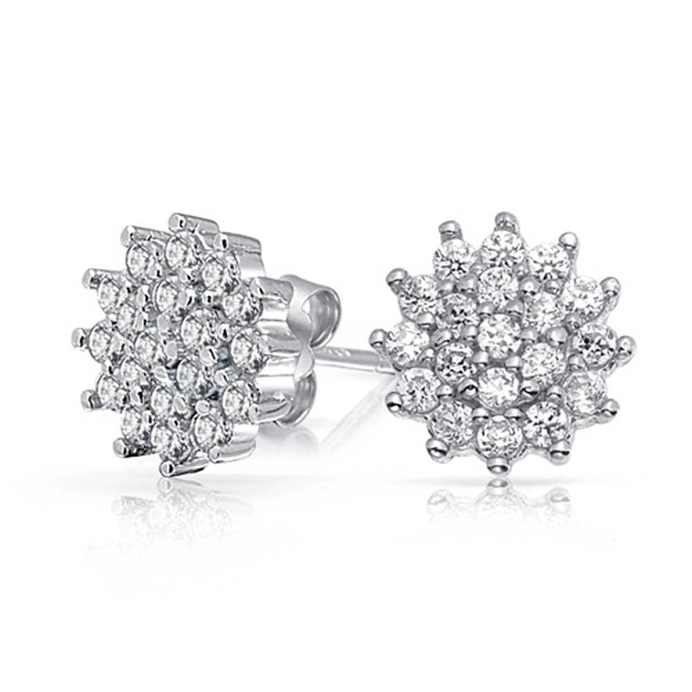 925 Sterling Silver Cubic Zirconia Royal Crown Shape Stud Earring