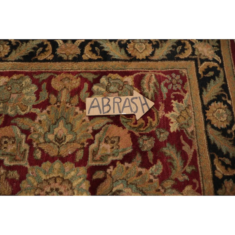 Hand Knotted Oriental 100% Wool Carpet Traditional Floral Red Agra Area Rug - 4' 1'' X 3' 11''
